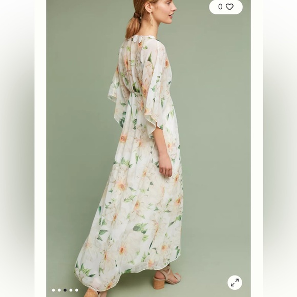 Farm Rio x Anthropologie Dahlia Sheer Floral Print Dress - Picture 4 of 15